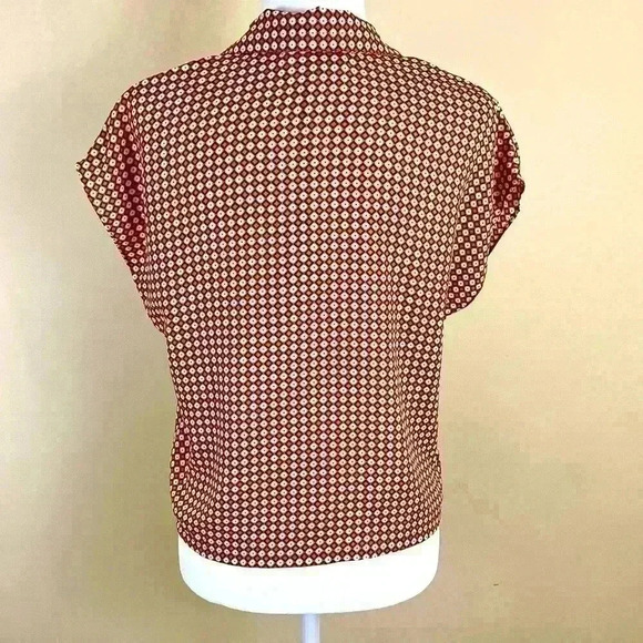 NWT Maison D’Amelie Orange Checkered Box 60’s Style Button Crop Top Size XS - Picture 7 of 10